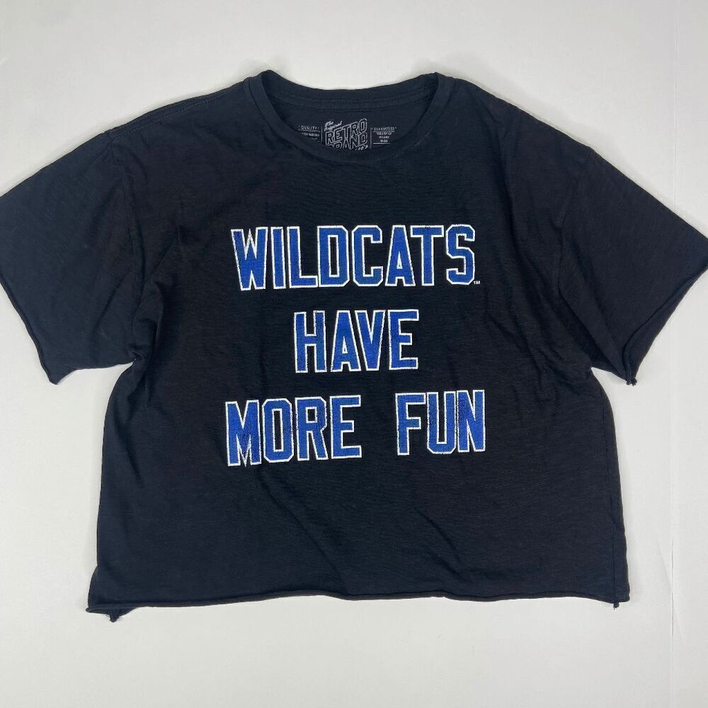 Retro Brand Womens Kentucky Wildcats Cropped Tee Short Sleeve Black Size XS